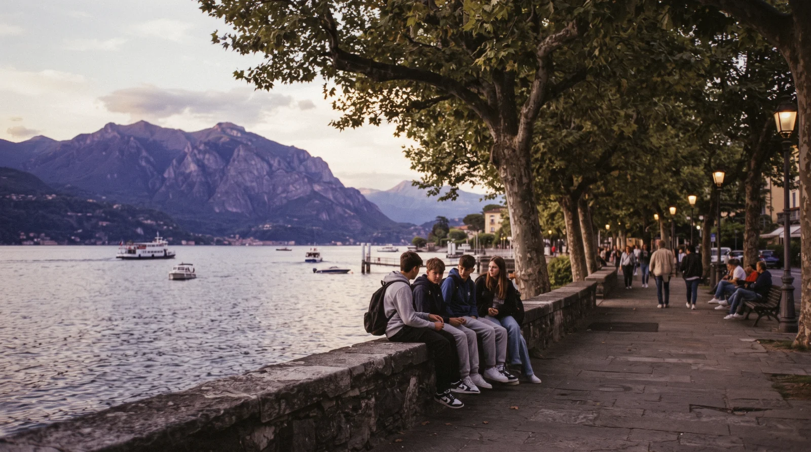 A waymarked lakeside footpath running between olive terraces and the water, the best of the free things to do on Lake Como